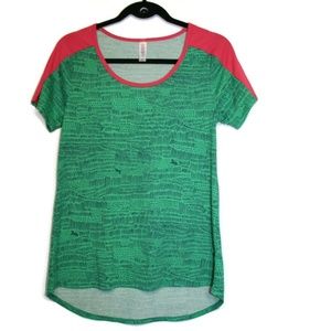 Lularoe Green Classic T with hidden unicorns